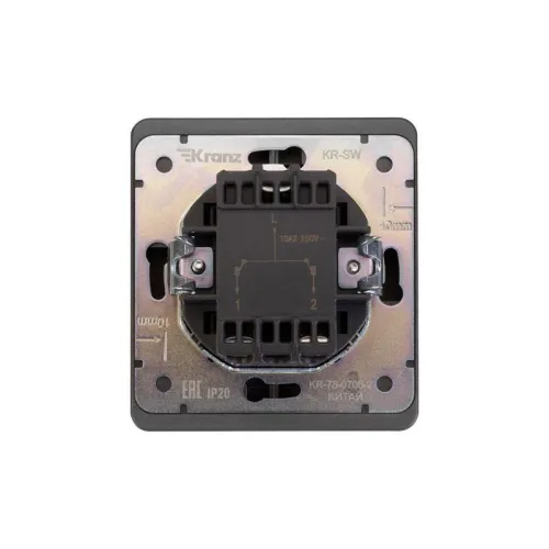 Переключатель проходной 2-кл. СП ROUND 10А титан Kranz KR-78-0709-2 фото 3