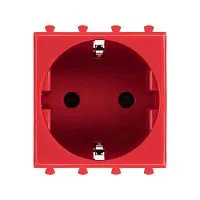 Розетка 1-м 2мод. Avanti "Красный квадрат" 16А IP20 2P+E защ. шторки красн. DKC 4401002