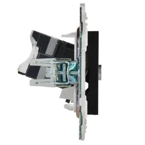 Розетка двойная TV+RJ45 кат.5E SKANDY SK-A14Bl черн. IEK SK-AK20-1-K02 фото 5