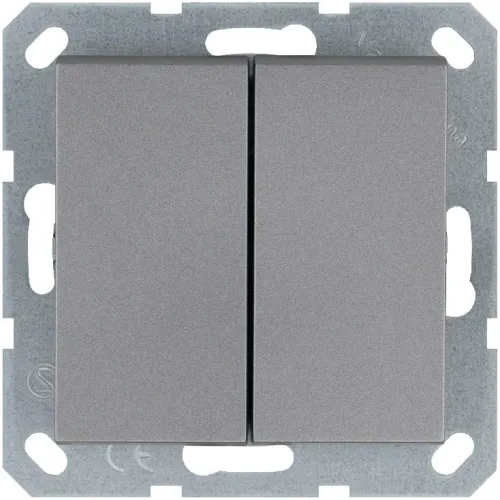 Кнопка 2-кл. 10А IP20 с переключающим контактом механизм алюм. Jasmart G3020S