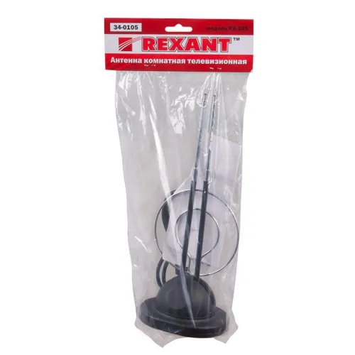 Антенна ТВ комнатная RX-105 телескопич. на подставке с кольцом VHF; UHF 47-860 MHz REXANT 34-0105 фото 4