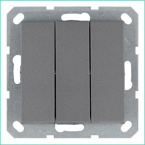 Выключатель 3-кл. 10А IP20 механизм алюм. Jasmart G3031S