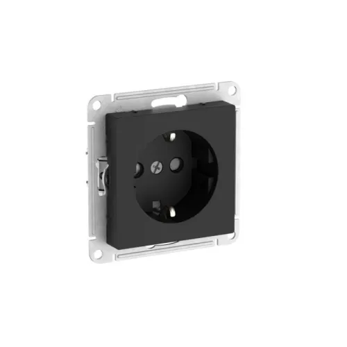 Розетка AtlasDesign 16А с заземл. защ. шторки быстрозажим. клем. механизм карбон SE ATN001045S