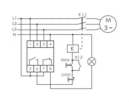 Реле контроля фаз CZF-BR (3х400/230+N 8А 1перекл. IP20 монтаж на DIN-рейке) F&F EA04.001.003 фото 2