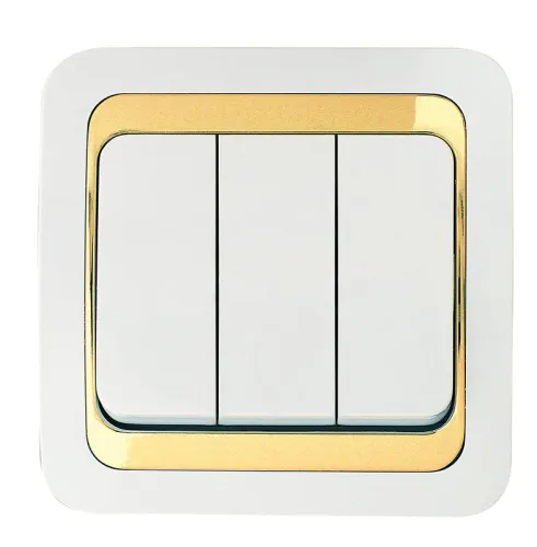 Выключатель 3-кл. Mimoza 1вх. 3вых. с зол. вставкой Makel 12291