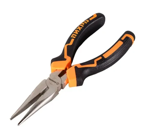 Длинногубцы прямые 160мм никелированные двухкомпонентн. рукоятки Вихрь 73/6/3/10 фото 3