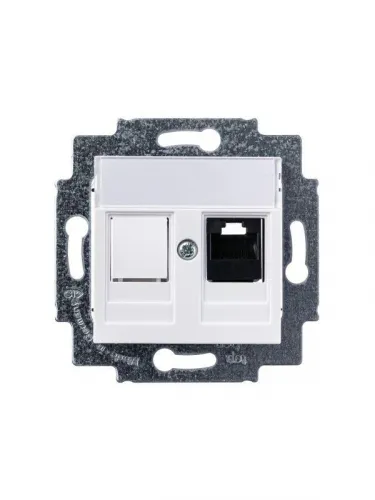 Розетка информационная Levit RJ45 кат. 5e и заглушка бел. ABB 2CHH295117A6003 фото 3