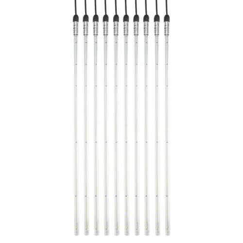 Гирлянда светодиодная "Тающие сосульки" 10шт х 50см шаг 100см 600LED тепл. бел. 24В провод каучук черн. соединяется Neon-Night 256-427 фото 3