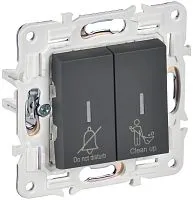 Выключатель 2-кл. SKANDY 10А SK-V16G для отелей с индикацией графит IEK SK-V20-2-10-K53