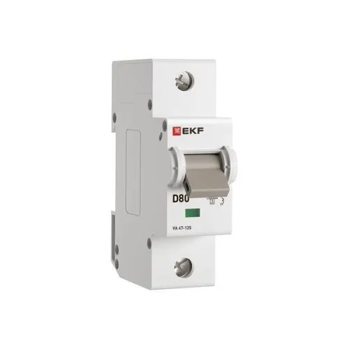 Выключатель автоматический модульный 1п D 80А 15кА ВА 47-125 PROxima EKF mcb47125-1-80D фото 2
