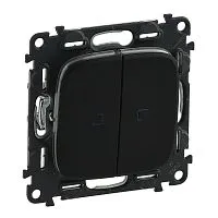 Переключатель 2-кл. СП Valena Allure 10А IP20 250В 10AX с подсветкой с лицев. панелью механизм антрацит Leg 752919