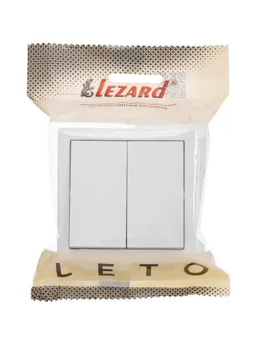 Выключатель 2-кл. ОП LETO бел. LEZARD 752-0200-101 фото 3