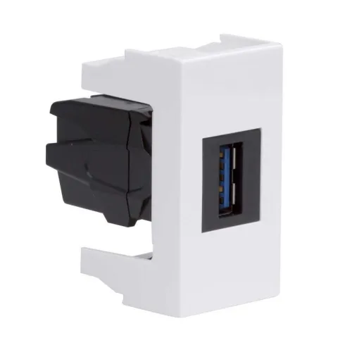 Розетка USB 1-м 1мод. Viva USB 3.0 бел. DKC 43018 фото 2