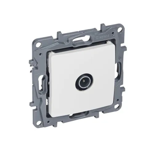 Розетка телевизионная TV СП Etika 2дБ 0-2400МГц с топологией "звезда" механизм бел. IEK 672251