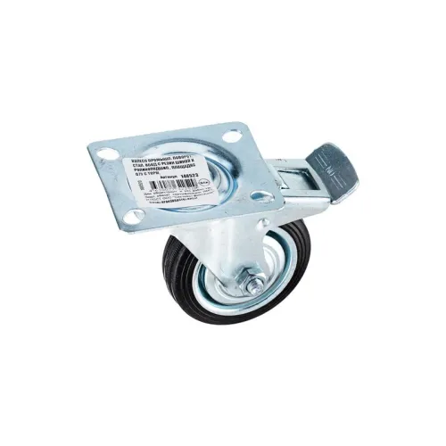 Колесо промышленное поворотное стальной обод с резиновой шиной и роликоподшипником площадка d75 Tech-Krep/Zitar 148523