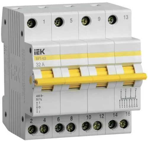 Выключатель-разъединитель трехпозиционный 4п ВРТ-63 32А KARAT IEK MPR10-4-032