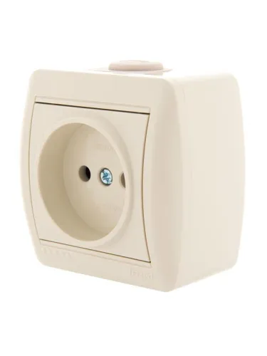 Розетка 1-м ОП Nata 16А IP20 без заземл. керамика крем. LEZARD 710-0300-121 фото 3