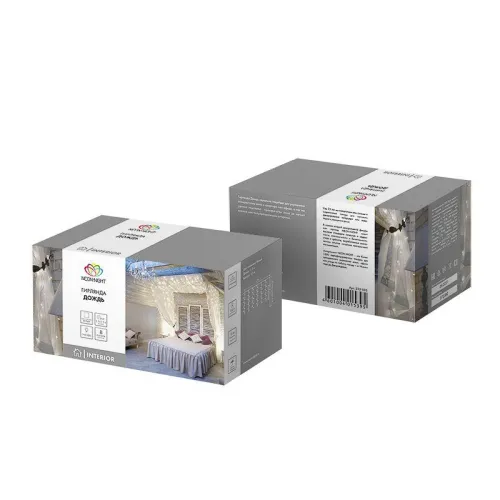 Гирлянда светодиодная "Светодиодный Дождь" 1.5х1.5м 144LED холод. бел. 12Вт 220-240В IP20 с контроллером провод прозр. Neon-Night 235-035 фото 5