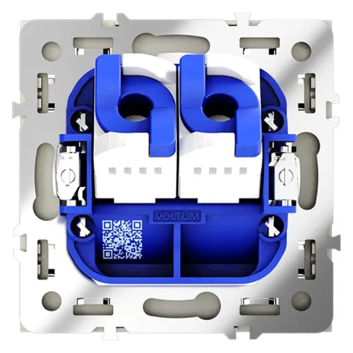 Розетка компьютерная 2-м СП S70 RJ45 + RJ45 кат.6 механизм сталь Voltum VLS060205 фото 3