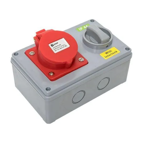 Розетка 1415 3Р+РЕ+N 16А 380В IP44 с блокировкой и выкл. EKF ps-1415-16-380 фото 2