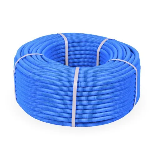 Труба гофрированная ПП тяжелая d16мм с протяжкой 750 Н НГ син. (уп.100м) Промрукав PR02.0079 фото 2