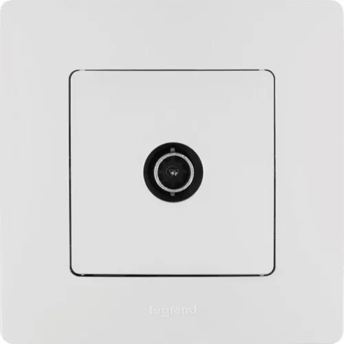 Розетка телевизионная TV СП Etika 2дБ 0-2400МГц с топологией "звезда" механизм бел. IEK 672251 фото 2