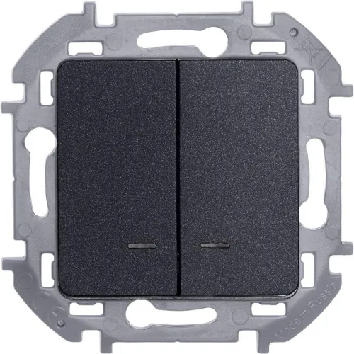 Выключатель 2-кл. Inspiria 10А IP20 250В 10AX с подсветкой/индикацией механизм антрацит IEK 673633 фото 6
