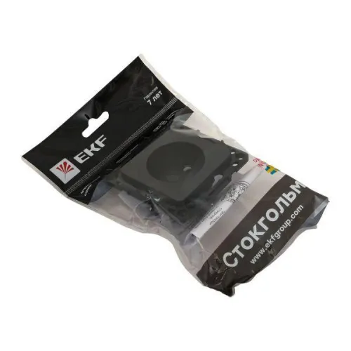 Розетка 1-м СП Стокгольм 10А IP20 без заземл. защ. шторки механизм черн. PROxima EKF EZR10-022-10 фото 8