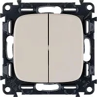 Переключатель 2-кл. СП Valena Allure 10А IP20 250В с лицев. панелью безвинтов. зажимы механизм сл. кость Leg 752808