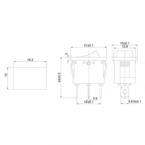 Выключатель клавишный 250В 6А (3с) ON-OFF красн. с подсветкой Mini (RWB-206; SC-768) Rexant 36-2150 фото 2