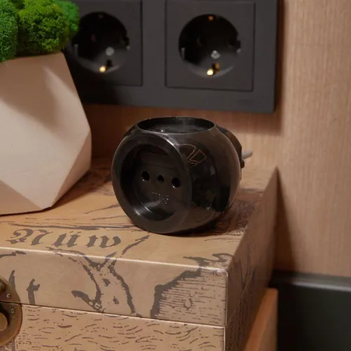 Разветвитель 3-м 6А IP20 Шар 220В черн. Rexant 11-1063-1 фото 3