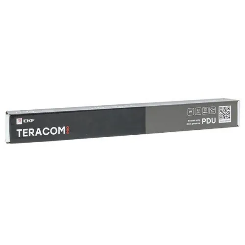 Блок PDU TERACOM PRO 19дюйм 1U 10А 250В 7-м Schuko с выкл. без шнура питания вх. разъем C14 алюм. черн. EKF TRP-HPD-LS-10A-7SH-C14 фото 2
