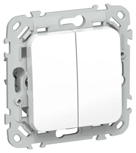 Выключатель проходной 2-кл. СП FLITE ВС62-1-0-ФлБ 10А механизм бел. IEK FI-V22-0-10-1-K01