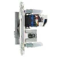 Розетка двойная TV+RJ45 кат.5E SKANDY SK-A14N никель IEK SK-AK20-1-K50