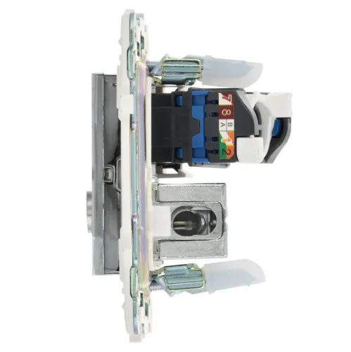 Розетка двойная TV+RJ45 кат.5E SKANDY SK-A14N никель IEK SK-AK20-1-K50