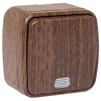 Выключатель 1-кл. 2п ОП Минск 10А IP20 с индикатором темн. дерево EKF EGV10-121-40