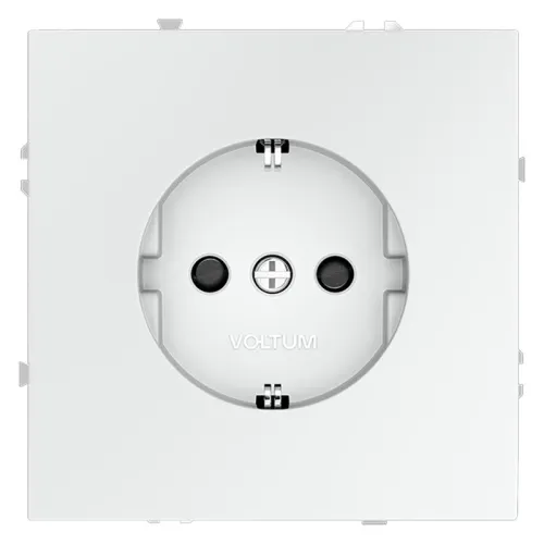 Розетка 1-м СП S70 16А с заземл. защ. шторки механизм бел. матов. Voltum VLS040202