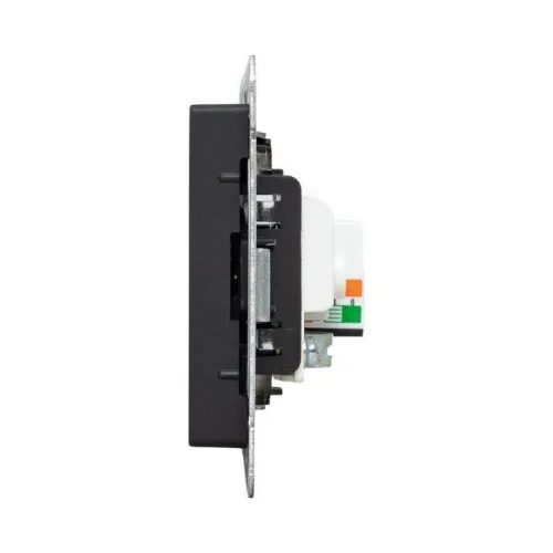 Розетка телевизионная + компьютерная СП Эпика TV + RJ45 кат.5 механизм черн. EKF UP1-SOB-TV+RJ фото 4