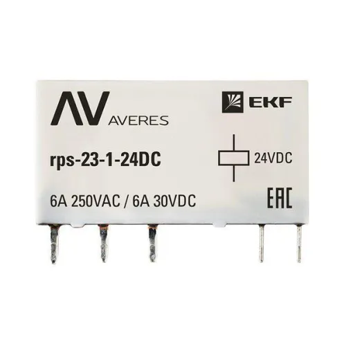 Реле промежуточное РП slim 23/1 6А 24В DC AVERES EKF rps-23-1-24DC фото 2