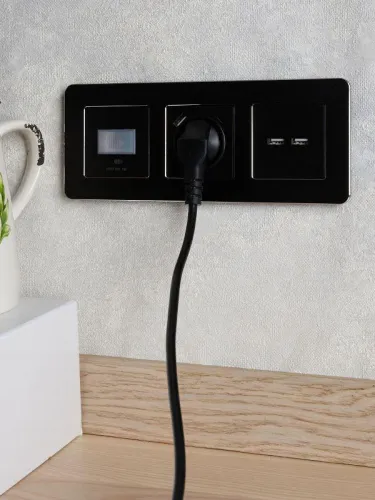 Розетка BRITE USB A+A 3.1А РЮ10-1-БрЧ механизм черн. IEK BR-U21-D31-K02 фото 7