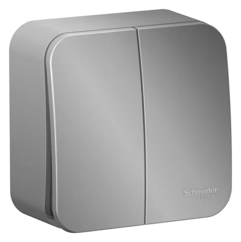 Выключатель 2-кл. ОП Blanca 10А IP20 (сх. 5) 250В с изолир. пластиной алюм. SE BLNVA105013 фото 3