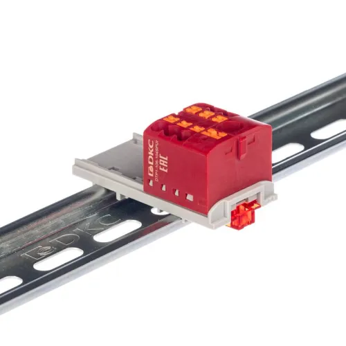 Блок распределительный зажим push-in 1 ввод 6кв.мм 6 точек подключения 25кв.мм красн. DKC DTP1-106-104SPUR фото 2