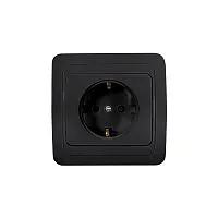 Розетка 1-м с заземл. CLASSICO 2028B черн. IN HOME 4690612061108