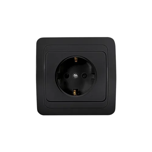 Розетка 1-м с заземл. CLASSICO 2028B черн. IN HOME 4690612061108