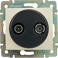 Розетка телевизионная оконечная TV/R СП Valena 10дБ 2400МГц механизм сл. кость IEK 774333