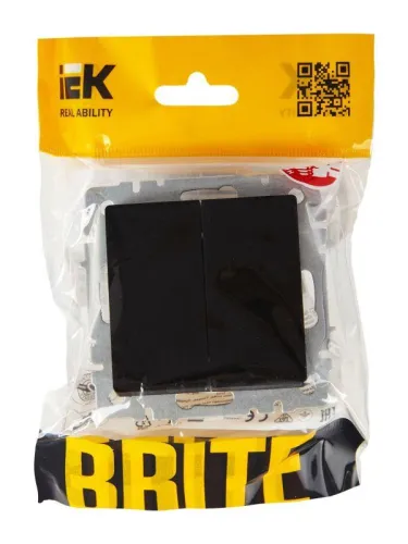 Выключатель проходной 2-кл. СП BRITE ВС10-2-6-БрЧ 10А механизм черн. IEK BR-V22-0-10-K02 фото 6