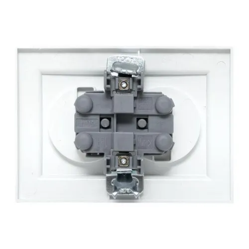 Розетка 2-м СП Минск 10А IP20 без заземл. защ. шторки бел. Basic EKF ERR10-102-100 фото 3