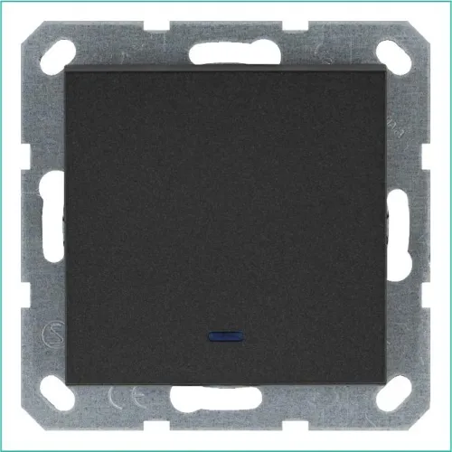 Выключатель 1-кл. 10А IP20 с подсветкой механизм антрацит Jasmart G3011NB