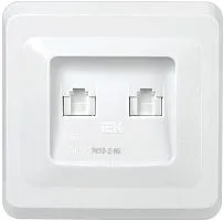 Розетка компьютерная 2-м Вега RJ45 кат.5E РК10-2-ВБ бел. GENERICA EKV25-K01-DM