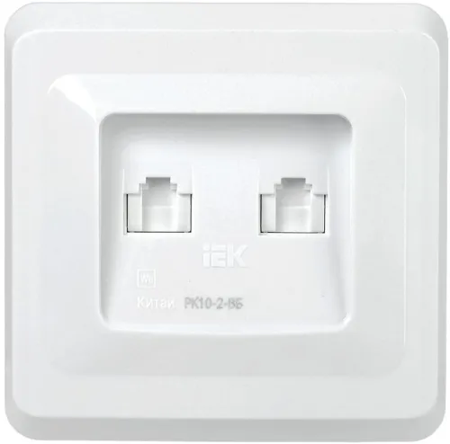 Розетка компьютерная 2-м Вега RJ45 кат.5E РК10-2-ВБ бел. GENERICA EKV25-K01-DM